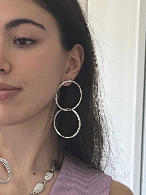 Pendientes Doble Plata