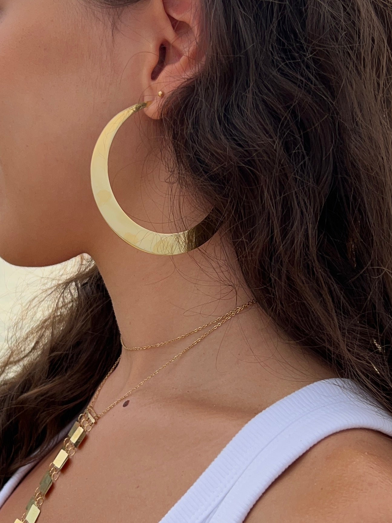 Pendientes Luna Oro