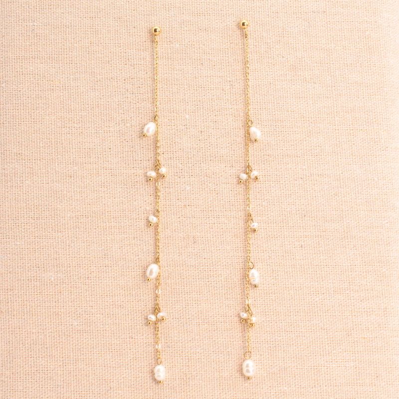 Pendientes Cascada perlas oro