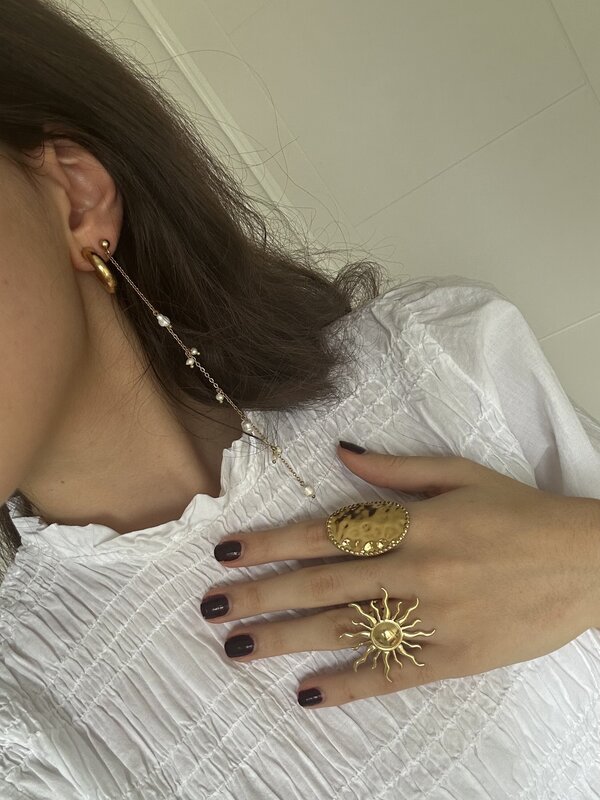 Pendientes Cascada perlas oro