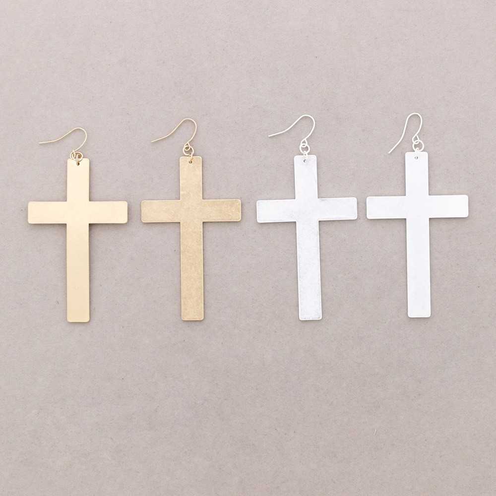 Pendientes Cruz Plata