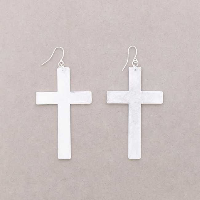 Pendientes Cruz Plata