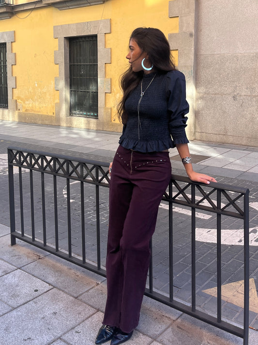 Pantalón Tachuelas malva