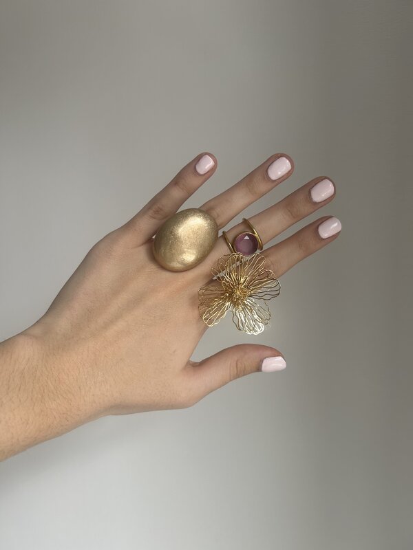 Soft Triple Stone Ring