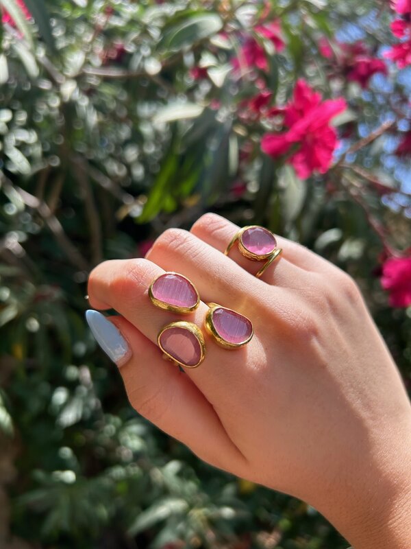 Soft Triple Stone Ring