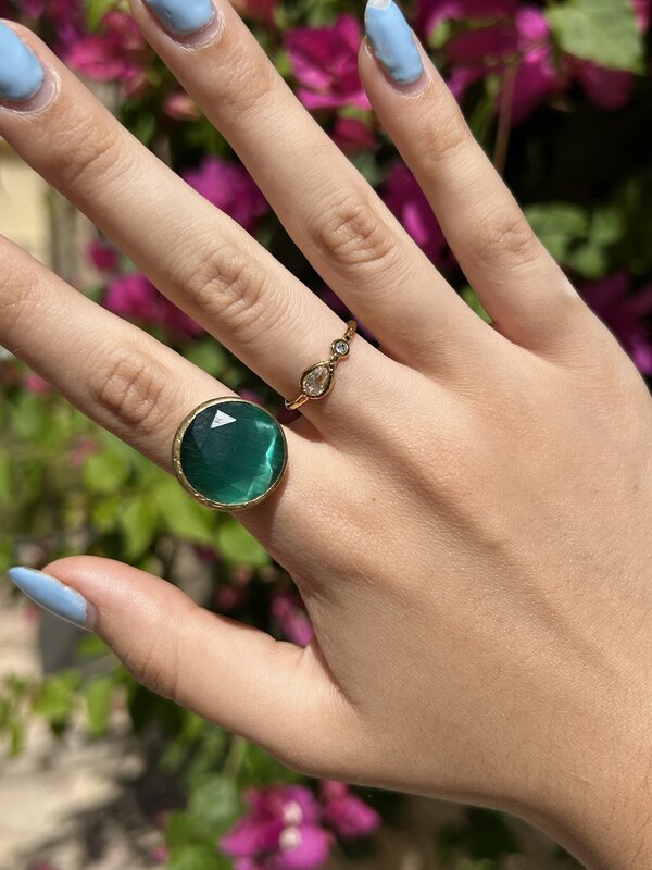 Soft Triple Stone Ring