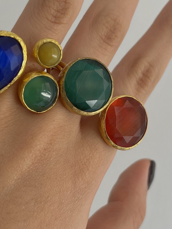 Soft Triple Stone Ring