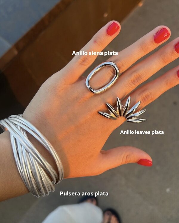 Anillo Leaves Plata