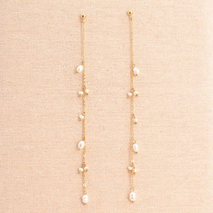 Pendientes Cascada perlas oro
