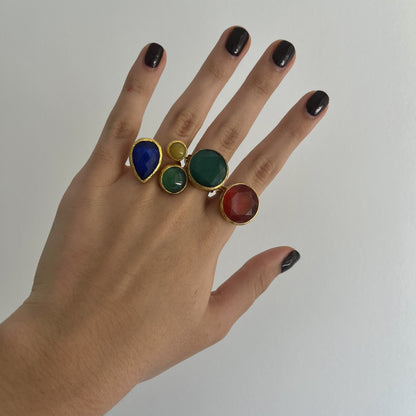 Soft Triple Stone Ring