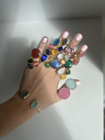 Soft Triple Stone Ring